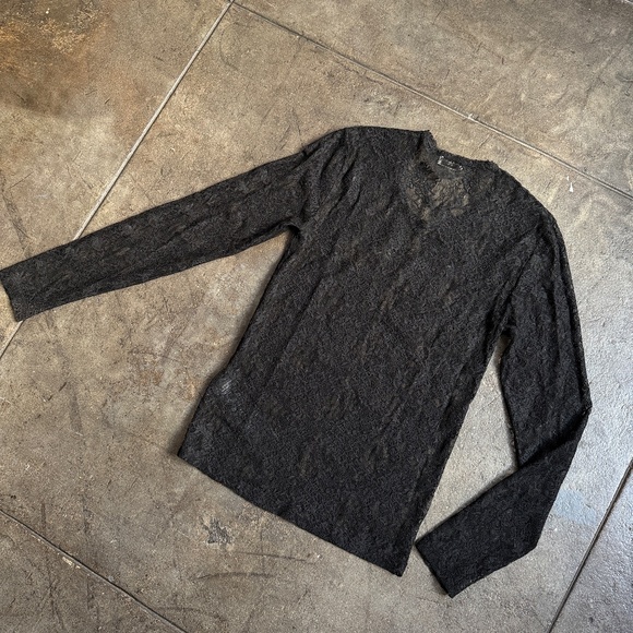 Saint Laurent Lace Mesh Longsleeve Shirt - Picture 3 of 12